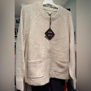 Ava & Viv Women's Cream Cardigan Sweater